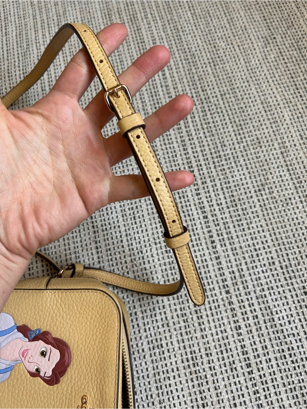COACH Yellow Pebbled Leather Crossbody with Princess Belle - Picture 11 of 11
